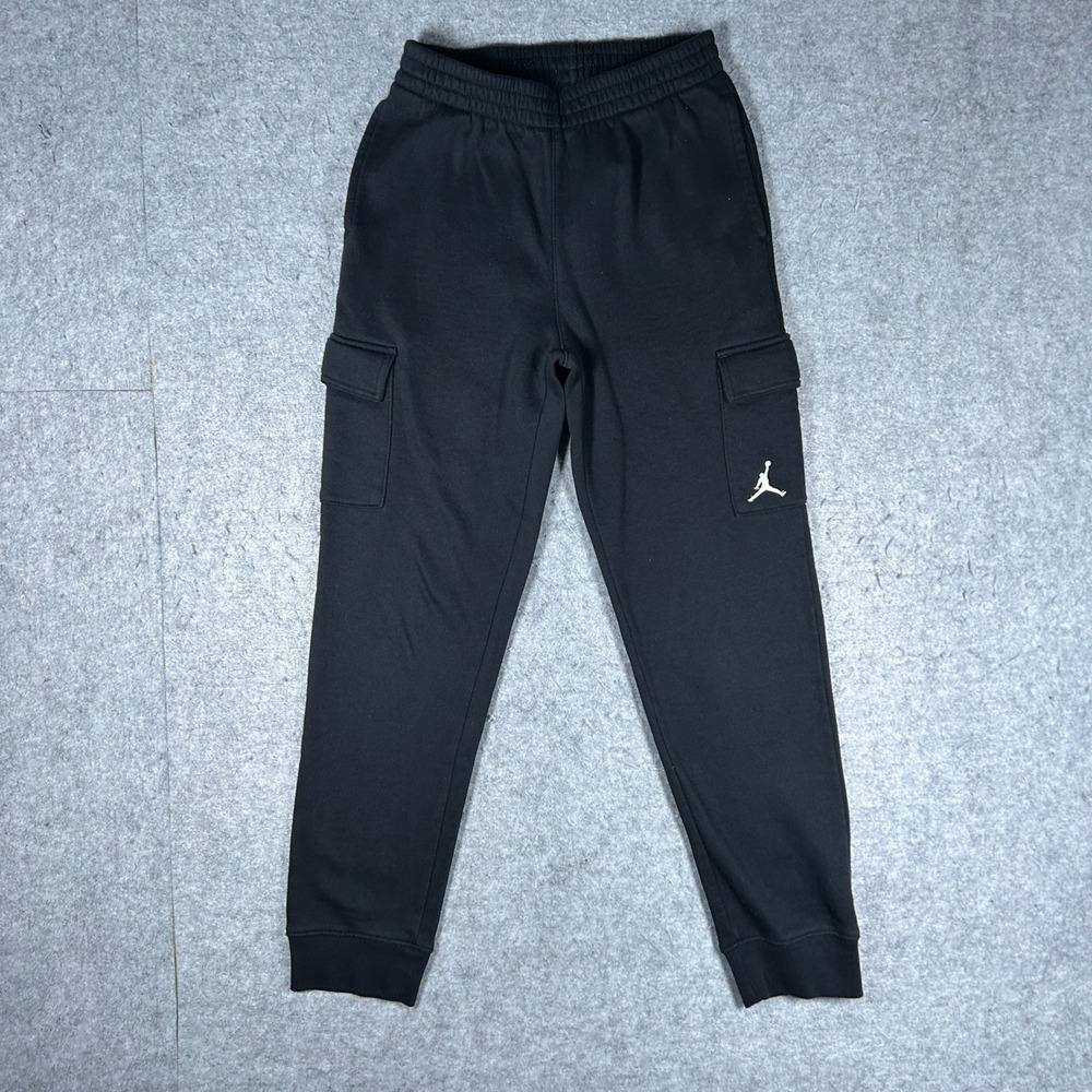 Jordan cargo sweatpants Boys Large Black Jumpman fleece joggers athletic lounge